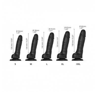 Realistyczne dildo sliding skin black xxl